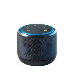 Fototapeta premium Playing music with a smart speaker home digital device modern environment close-up view technology concept