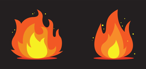 Set Icon Flames full color