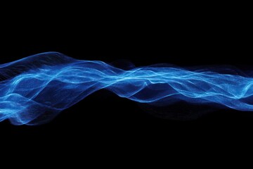 Fototapeta premium Abstract blue digital light trails on black background