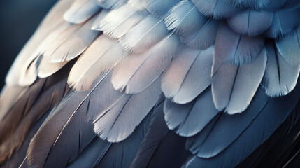 Fototapeta premium Close-up view of bird feathers showcasing intricate textures and colors in nature