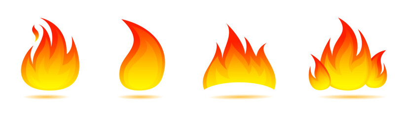 Set Icon Flames full color