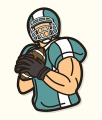 American Football Player Action Sport Vector