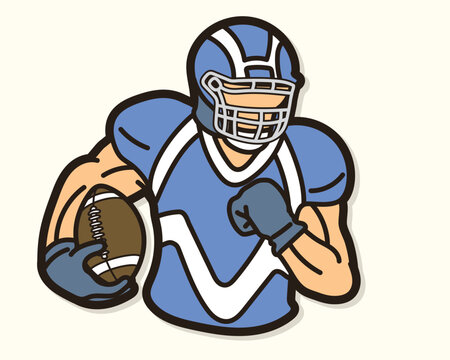 recommend clip art: American Football Player Running Action Sport Graphic Vector