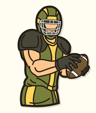 recommend clip art: American Football Player Action Cartoon Sport  Vector
