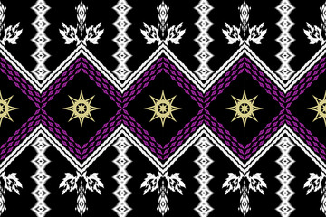 Ethnic Figure aztec embroidery style.Geometric ikat oriental traditional art pattern.Design for ethnic background,wallpaper,fashion,clothing,wrapping,fabric,element,sarong,graphic,vector illustration
