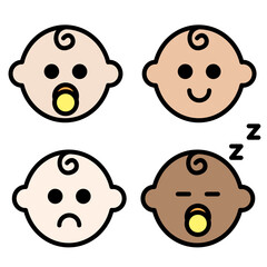 four expression of baby boy