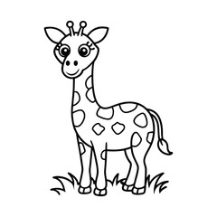 Fototapeta premium giraffe line art for coloring book page
