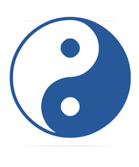 yin yang symbol on blue vector graphic design