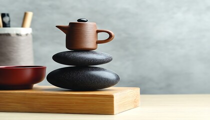 Zen Stones & Teapot Display