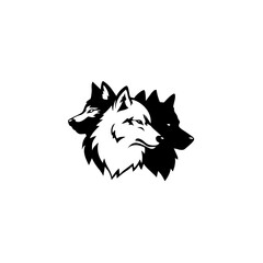 3 Wolves Logo Design - Minimalist Black & White Vector Pack for Branding & Stickers