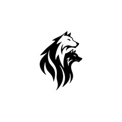 Fototapeta premium 3 Wolves Logo Design - Minimalist Black & White Vector Pack for Branding & Stickers
