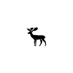 Fototapeta premium Elk moose bull mammal black silhouette animal. Vector Illustrator.