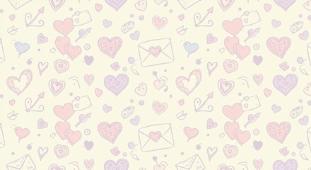 Pastel hearts design pattern