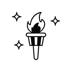 Olympic Flame icon vector stock illustration