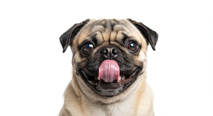 Pug portrait smiling dog face