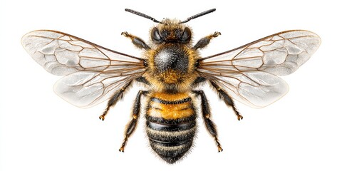 Honey Bee Isolated on White Background is a premium-quality stock image ideal for use in lifestyle blogs, health content, promotional campaigns, and editorial publications.