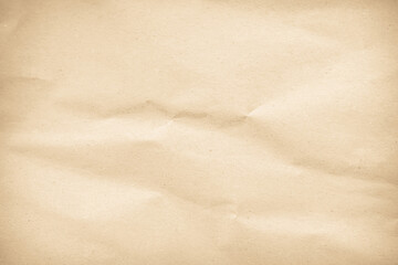 Old paper vintage texture surface for background. Recycle pale brown paper crumpled texture, Cream color recycled kraft paper texture blank with copy space for text.
