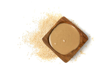 Tahini, sesame seeds paste, tahina sauce, eastern dip, traditional oriental ground sesame