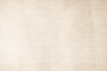 Brown sackcloth woven texture background in natural pattern. Jute hessian burlap, linen background in light beige cream color blank. Weaving canvas fiber line cotton cloth textured as organic.