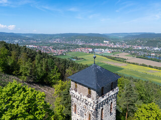Rudolstadt mit Heidecksburg Luftbild mit Marienturm