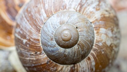 Discovering intricate patterns in nature close-up of a spiral shell on a beach macro photography coastal environment