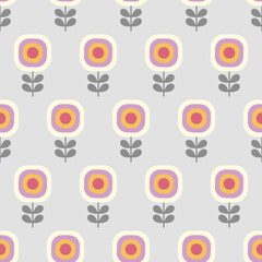 Flower morning in a Scandinavian garden minimalist pastel pattern