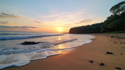 Sunrise over a tropical beach