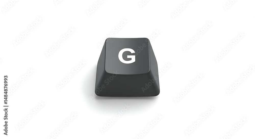 Fototapete isolated 'g' key from a computer keyboard on white