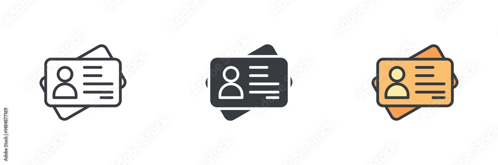 Poster id card different style icon set
