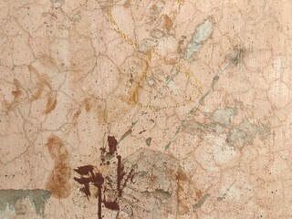 Wall fragment with scratches and cracks.Grunge Weathered Wall Texture with Peeling Paint for Industrial or Artistic Backgrounds.Retro Vintage Worn Wall Wallpaper.Decayed Cracked Rough Abstract Banner.