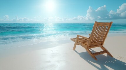 Beach chair on a sunny beach