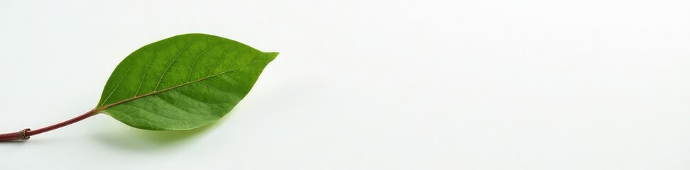 A single branch against a pure white surface with delicate leaf veins, wood, white, natural