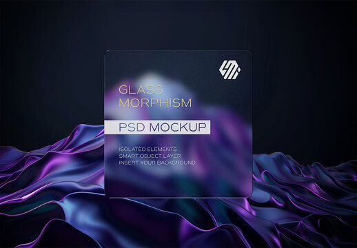 Squared Transparent Frosted Glass Mockup