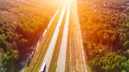 Modern traffic circle with marked pedestrian paths