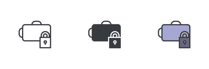 Luggage Lockers different style icon set