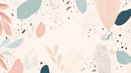 Abstract pastel leaves & shapes