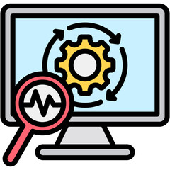 Monitoring Colour Icon Vector Illustration