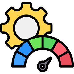 Fototapeta premium Performance Optimization Colour Icon Vector Illustration