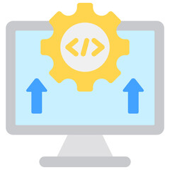 Code Deployment Fill Icon Vector Illusrtation