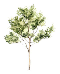 PNG Tall tree illustration watercolor art.