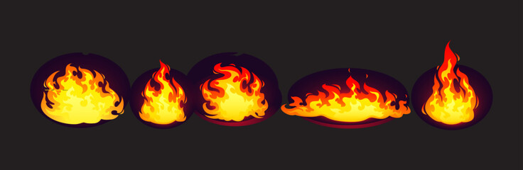 Set Icon Flames full color