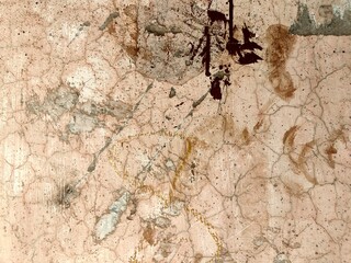 Wall fragment with scratches and cracks.Grunge Weathered Wall Texture with Peeling Paint for Industrial or Artistic Backgrounds.Retro Vintage Worn Wall Wallpaper.Decayed Cracked Rough Abstract Banner.