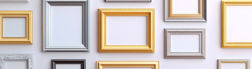 Variety of picture frames in various colors and styles