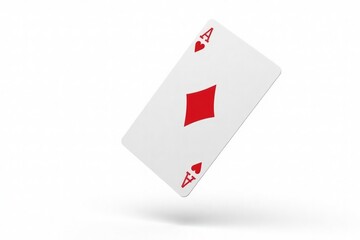 Close-up of a single playing card flipping in mid-air, isolated on white , spades, macro, simple