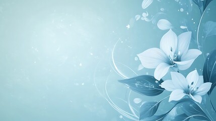 Serene pastel blue floral design