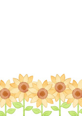watercolor cute sunflower background illustration9