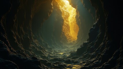 Abstract Art Picture of Golden Tunnel