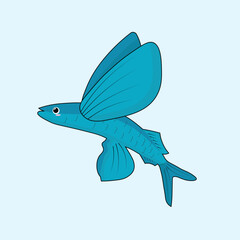Animal Cute Cartoon Flying Fish