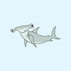 Animal Cute Cartoon Hammerhead Shark