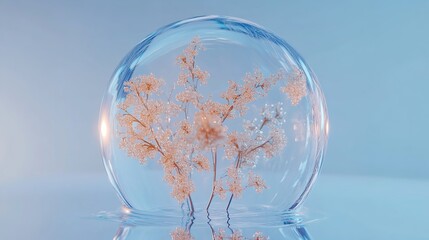 Water Bubble Sphere on a Calm Surface